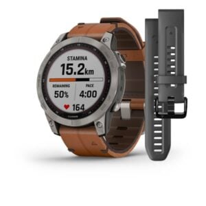 fenix 7 (SD) Sapphire titánium gesztenyabarna bőr szíjjal (Solar)