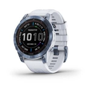 fenix 7 Sapphire ásványkék titánium, fehérkő színű szilikon szíjjal  (Solar)