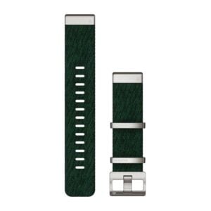 Óraszíj 22 mm fenyőzöld nylon, ezüst csat (QuickFit) MARQ
