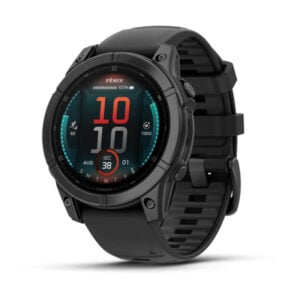 fenix E 47mm AMOLED, sötétszürke acél, fekete szilikon szíjjal (ED)