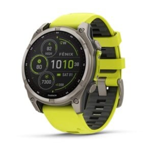 fenix 8 47mm SOLAR Sapphire, titanium, neonsárga/grafit szilikon szíjjal (ED XD)