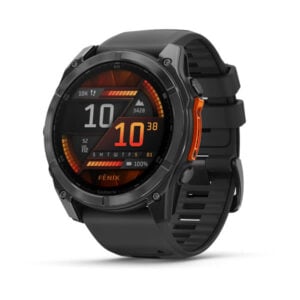 fenix 8 51mm AMOLED, sötétszürke, fekete szilikon szíjjal (ED)