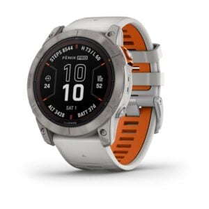 Fenix 7X Pro Sapphire Solar, titánium, ködszürke-narancs színű szilikon szíjjal (ED XD)