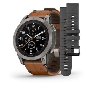 Fenix 7 Pro Sapphire Solar, szürke titánium, barna bőr szíjjal (ED SD)