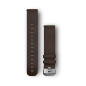 Óraszíj 20 mm sötétbarna bőr, ezüst csat (Quick Release) Vivomove HR