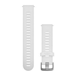 Óraszíj 20 mm fehér szilikon, rozsdamentes csat (Quick Release) Forerunner 245