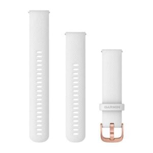 Óraszíj 20 mm fehér szilikon, Rose Gold csat (Quick Release) Vivomove 3