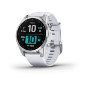 fenix 7S ezüst fehér színű szilikon szíjjal