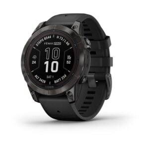 Fenix 7 Pro Sapphire Solar, szürke DLC titánium, fekete szilikon szíjjal (ED XD)