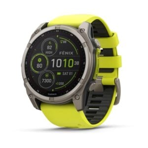 fenix 8 51mm SOLAR Sapphire, titanium, neonsárga/grafit szilikon szíjjal (ED XD)