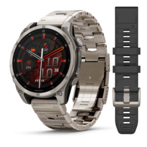 fenix 8 47mm AMOLED Sapphire, titanium, titanium fém szíjjal + grafitszürke szilikon szíjjal (ED XD)
