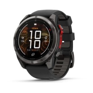fenix 8 Pro 51mm MicroLED Sapphire karbonszürke DLC Titanium fekete/szürke szilikon szíjjal (ED XD)