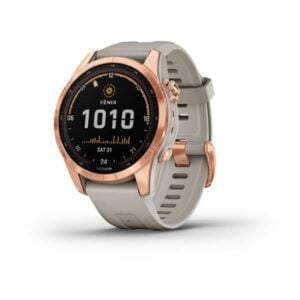 fenix 7S Solar rose gold világos homok színű szilikon szíjjal