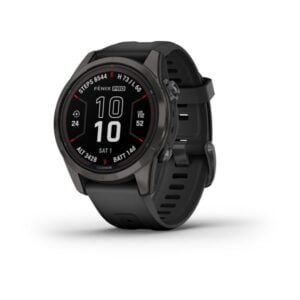 Fenix 7S Pro Sapphire Solar, szürke DLC titánium, fekete szilikon szíjjal (ED XD)