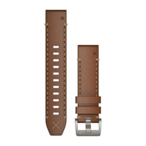 Óraszíj 22 mm barna olasz bőr, ezüst csat (QuickFit) MARQ
