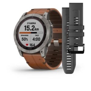 fenix 7X (SD) Sapphire titánium barna bőr szíjjal (Solar)