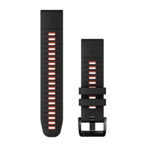Óraszíj 22 mm fekete/piros szilikon (QuickFit)