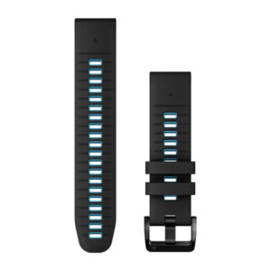 Óraszíj 22 mm fekete/kék szilikon (QuickFit)