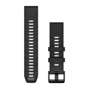 Óraszíj 22 mm fekete/szürke szilikon (QuickFit)