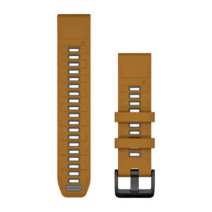 Óraszíj 22 mm sötét okker/szürke szilikon (QuickFit)