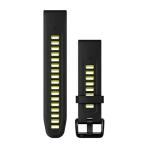 Óraszíj 20 mm fekete/lime szilikon (QuickFit)