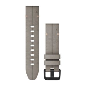 Óraszíj 20 mm palaszürke velúr bőr, fekete csat (QuickFit) Fenix 6S