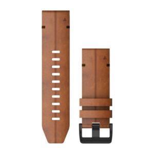 Óraszíj 26 mm gesztenye bőr, fekete csat (QuickFit) Fenix 6X