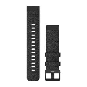 Óraszíj 20 mm nylon fekete nylon, fekete csat (QuickFit) Fenix 6S