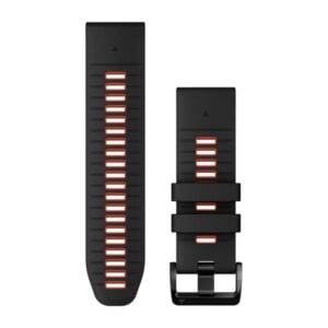 Óraszíj 26 mm fekete/piros szilikon (QuickFit)