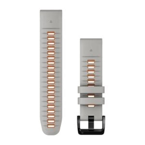Óraszíj 22 mm szürke/narancs szilikon (QuickFit)