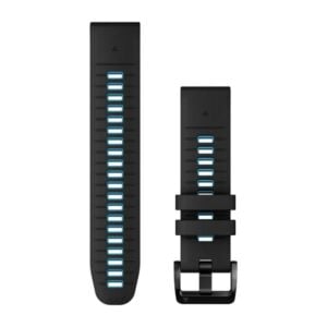 Óraszíj 22 mm fekete/kék szilikon (QuickFit)