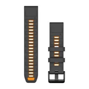 Óraszíj 22 mm grafit/narancs szilikon (QuickFit)