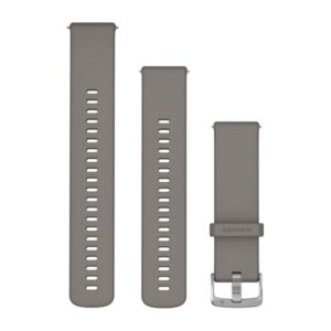 SILVER GRAY SILICONE BAND, 22 mm