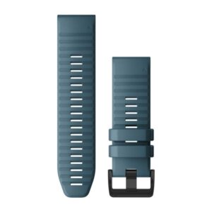 Óraszíj 26 mm tópart kék szilikon, fekete csat (QuickFit) Fenix 6X
