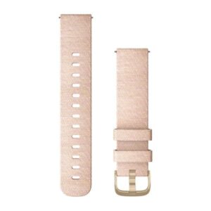 Óraszíj 20 mm rózsaszín nylon, világos arany csat (Quick Release) Vivomove 3