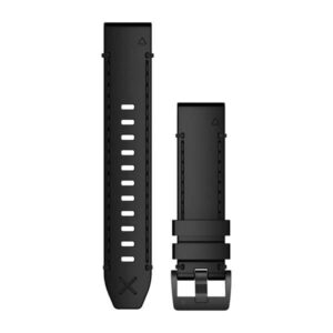 Óraszíj 22 mm Fekete bőr, fekete csat (QuickFit) MARQ
