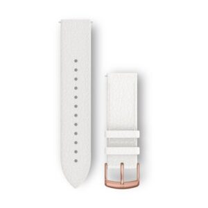 Óraszíj 20 mm fehér bőr, Rose Gold csat (Quick Release) Vivomove HR