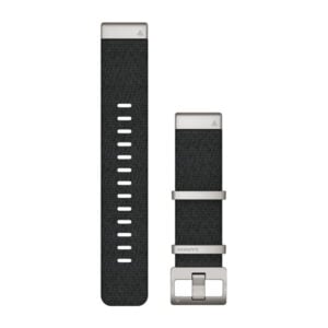 Óraszíj 22 mm fekete nylon, ezüst csat (Jacquard szövet) (QuickFit) MARQ