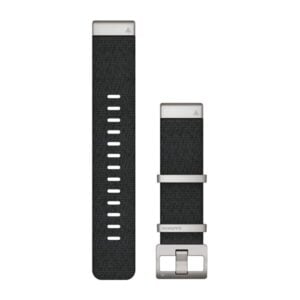 Óraszíj 22 mm fekete nylon, ezüst csat (Jacquard szövet) (QuickFit) MARQ