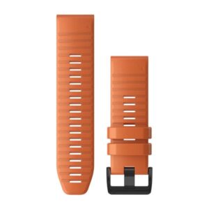 Óraszíj 26 mm narancssárga szilikon, fekete csat (QuickFit) Fenix 6X