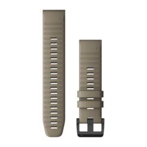 Óraszíj 22 mm sötét homokkő szilikon, fekete csat (QuickFit) Fenix 6