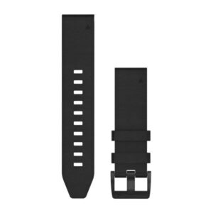 Óraszíj 22 mm fekete bőr bőr, fekete csat (QuickFit) Fenix 5 Plus