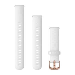 Óraszíj 18 mm fehér szilikon, Rose Gold csat (Quick Release) Venu 2S 110-195 mm