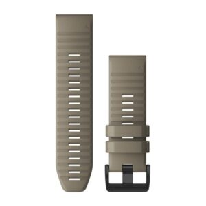 Óraszíj 26 mm sötét homokkő szilikon, fekete csat (QuickFit) Fenix 6X