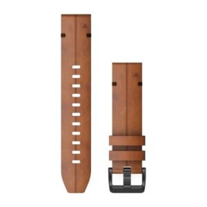Óraszíj 22 mm gesztenye bőr, fekete csat (QuickFit) Fenix 6