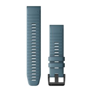 Óraszíj 22 mm tópart kék szilikon, fekete csat (QuickFit) Fenix 6