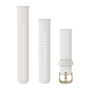 Óraszíj 20 mm elefántcsont szilikon krémarany csattal (Quick Releas (Venu 2 Plus)