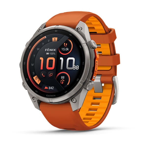 fenix 9 Pro inReach 47mm AMOLED Titanium narancs színű szilikon szíjjal (ED XD)