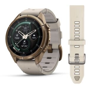 fenix 9 Pro inReach 43mm AMOLED őszi arany Titanium bőr és ködszürke szilikon szíjjal (ED XD)